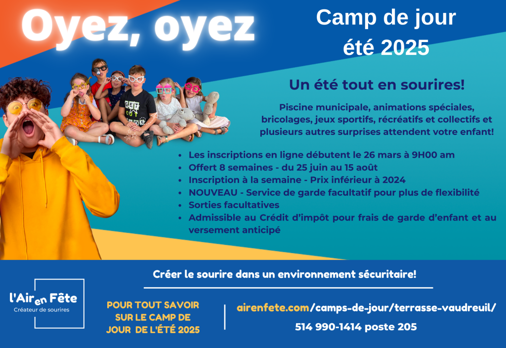 2025 terrasse vaudreuil annonce du camp été 2025 demi page horizontal